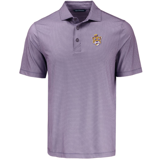 LSU Tigers Cutter & Buck Beanie Mike Pike Lattice Stretch Recycled Polo - Purple
