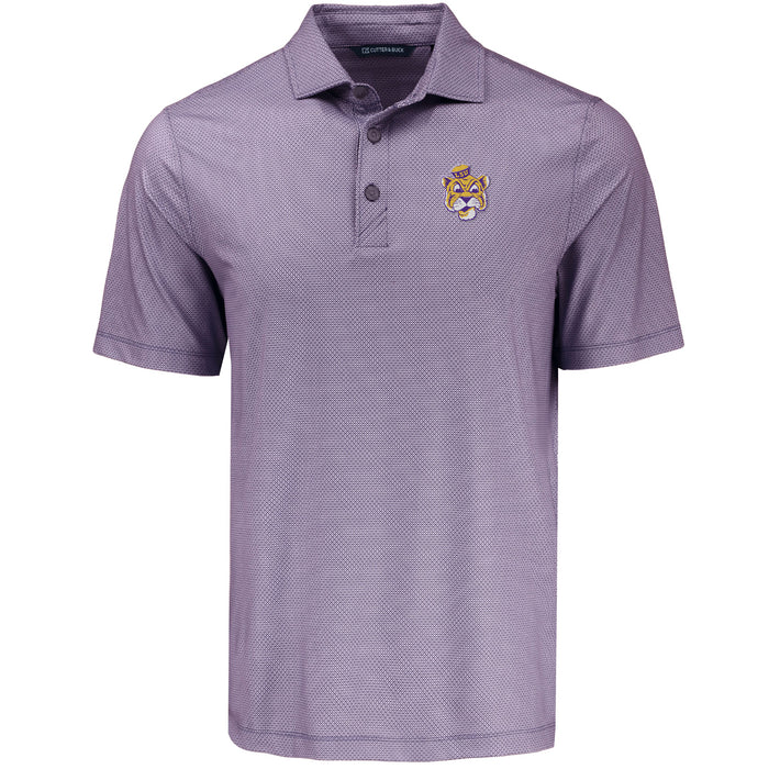 LSU Tigers Cutter & Buck Beanie Mike Pike Lattice Stretch Recycled Polo - Purple