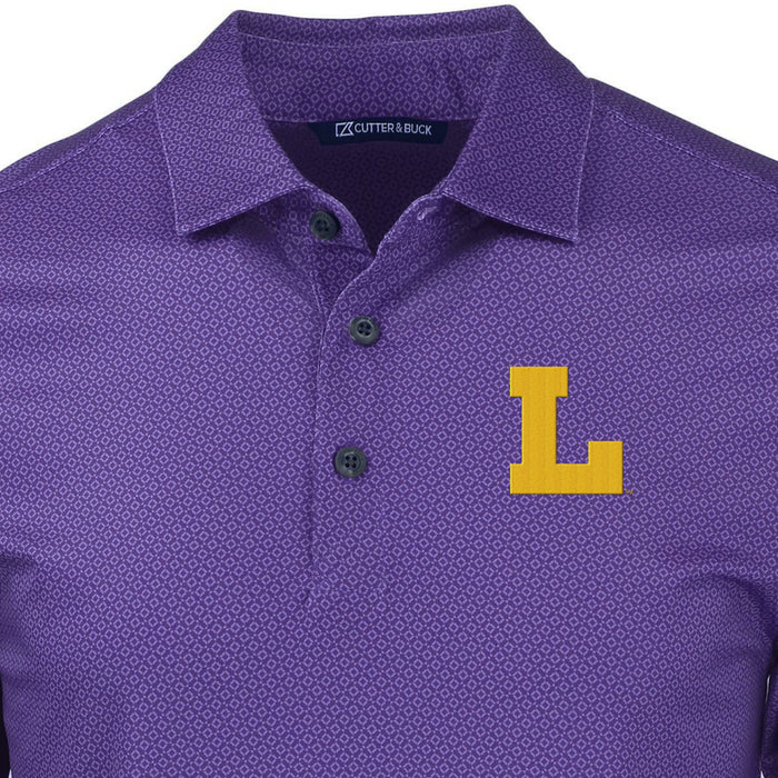 LSU Tigers Cutter & Buck Vault L Pike Banner Print Stretch Polo - Purple