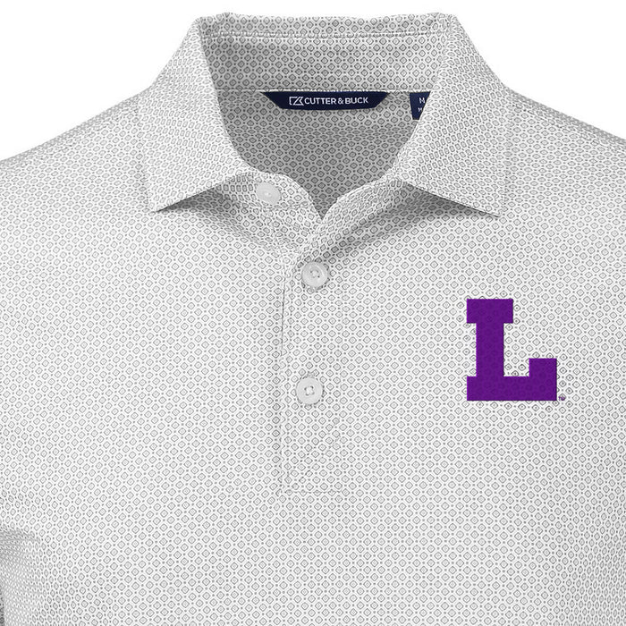 LSU Tigers Cutter & Buck Vault L Pike Eco Diamond Dot Print Stretch Polo - Polished Grey