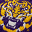 LSU Tigers Deluxe Embroidered Sewn Applique Tiger Head 3' x 5' Flag - Purple