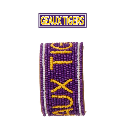 LSU Tigers Desden Geaux Tigers Beaded Cuff Bracelet