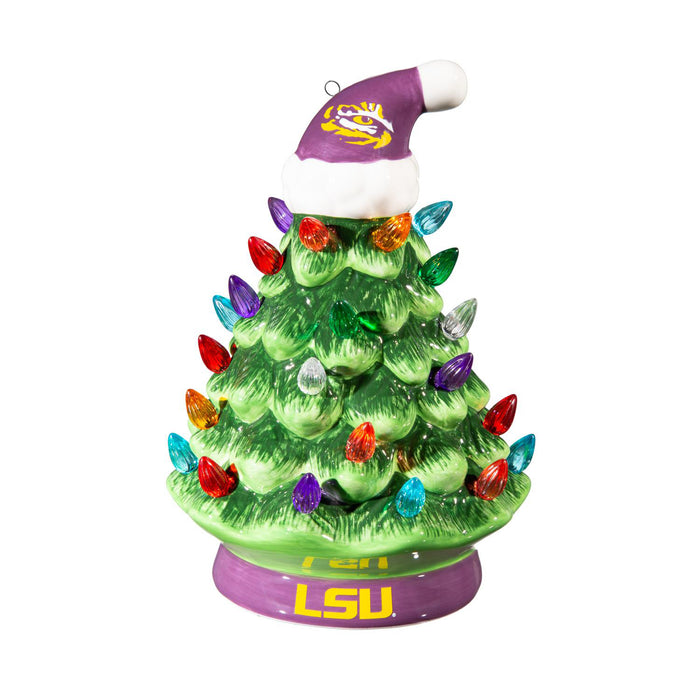 LSU Tigers Evergreen 4" LED Light Up Ceramic Table Top Christmas Tree Ornament