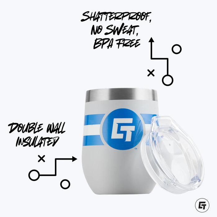 LSU Tigers GameTime Sidekick Primary Stripe Metal 12oz Stemless Wine Glass - Purple