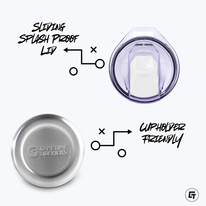 LSU Tigers GameTime Sidekick Primary Stripe Metal 12oz Stemless Wine Glass - Purple