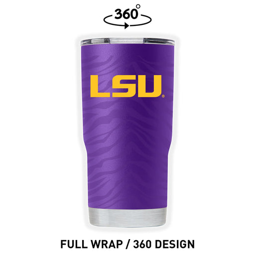 LSU Tigers Gametime Sidekick Tonal Tiger Stripe Full Wrap 20oz Tumbler - Purple