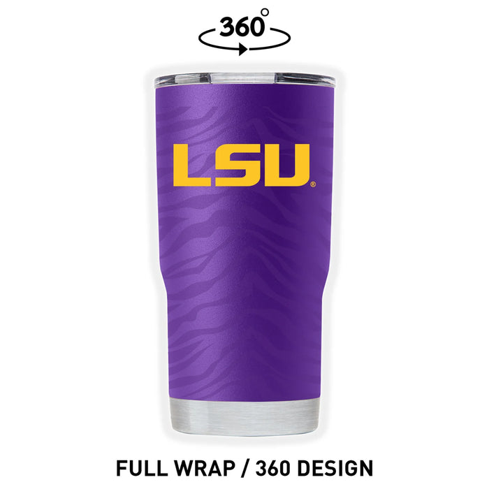 LSU Tigers Gametime Sidekick Tonal Tiger Stripe Full Wrap 20oz Tumbler - Purple