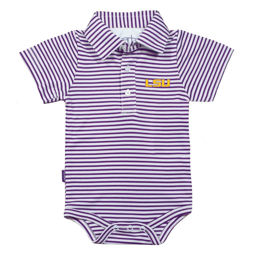 LSU Tigers Garb Carson Stripe Performance Infant Onesie Polo - Purple