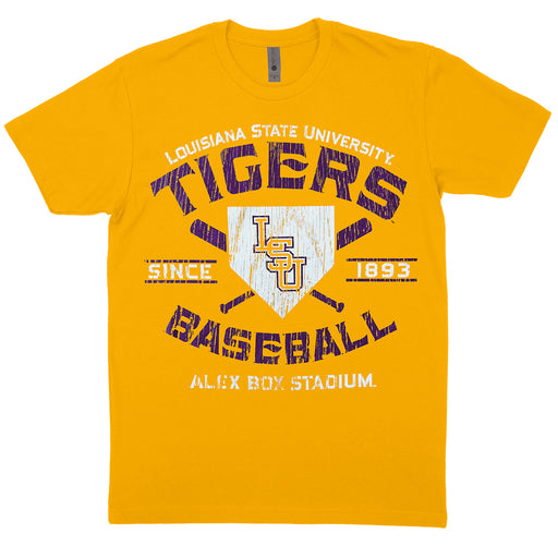 LSU Tigers Highland & State Baseball Heritage Alex Box T-Shirt - Gold