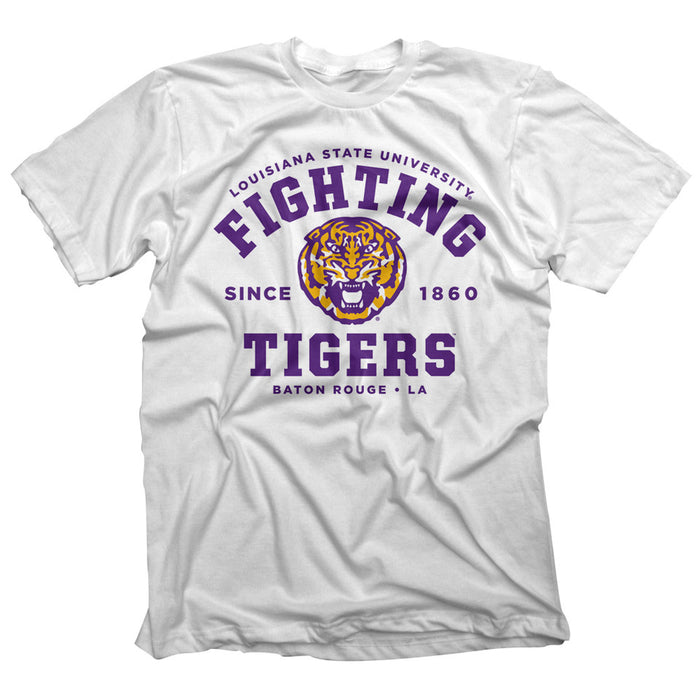 LSU Tigers Highland & State Fighting Tigers Classic Arch T-Shirt - White