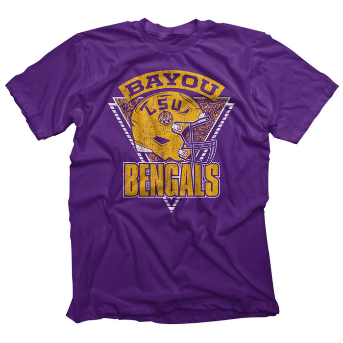 LSU Tigers Highland & State Hallman Football Bayou Bengals T-Shirt - Purple
