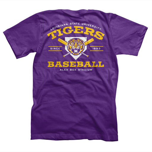 LSU Tigers Highland & State Mike's Block Baseball T-Shirt - Purple