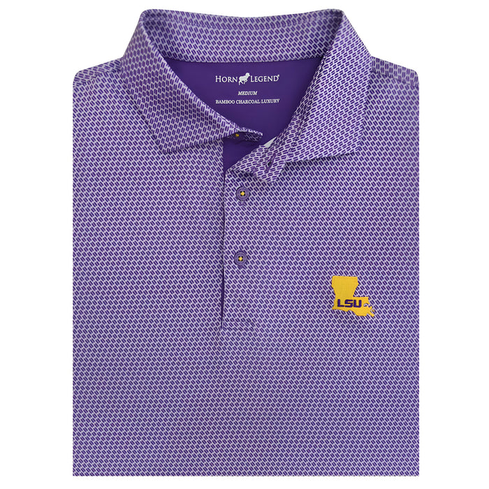 LSU Tigers Horn Legend State Interlink Stretch Polo - Purple / Lavender