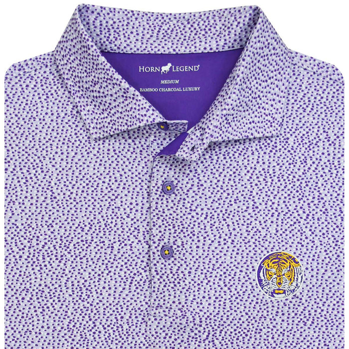 LSU Tigers Horn Legend Vault Circle Cheerdrop Performance Stretch Polo - Lavender