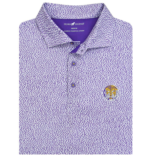 LSU Tigers Horn Legend Vault Circle Cheerdrop Performance Stretch Polo - Lavender