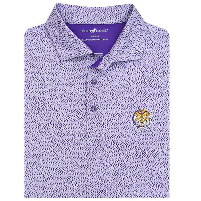 LSU Tigers Horn Legend Vault Circle Cheerdrop Performance Stretch Polo - Lavender