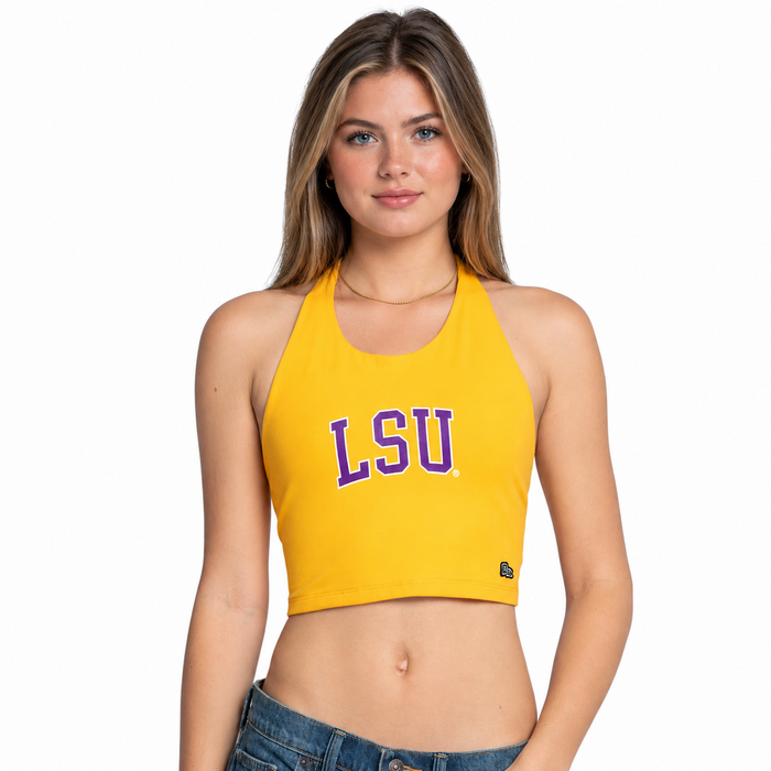 LSU Tigers Hype and Vice Arch Tailgate Halter Top - Gold