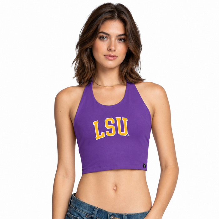 LSU Tigers Hype and Vice Arch Tailgate Halter Top - Purple