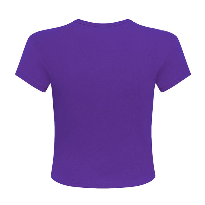 LSU Tigers Hype and Vice Embroidered LSU Baby Crop T-Shirt - Purple