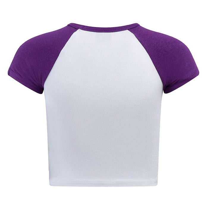 LSU Tigers Hype and Vice Homerun Baby Crop Raglan T-Shirt - Purple / White