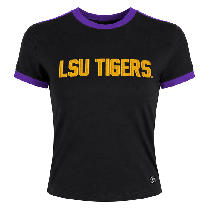 LSU Tigers Hype and Vice LSU Goalie Baby Crop T-Shirt - Black
