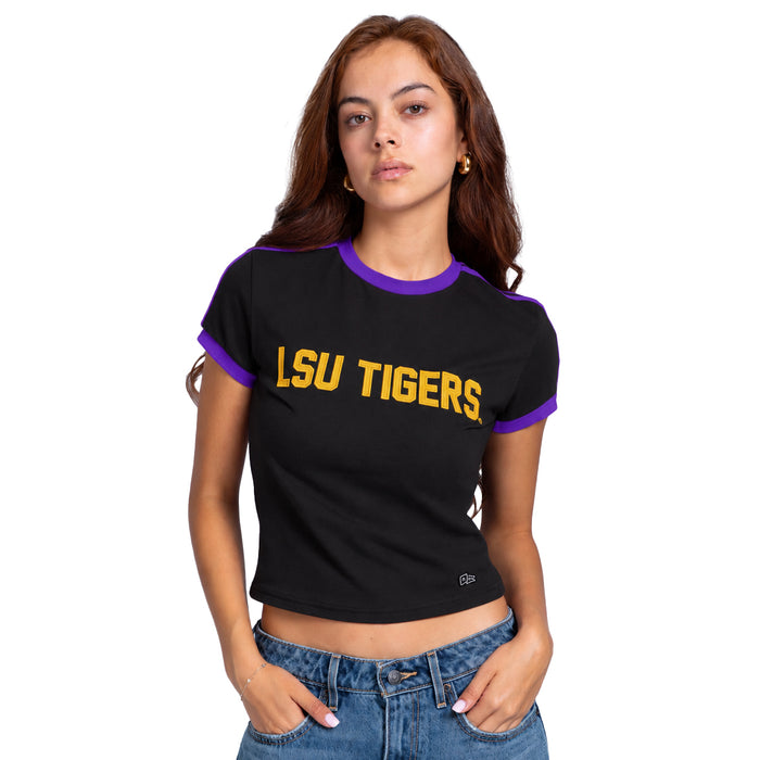 LSU Tigers Hype and Vice LSU Goalie Baby Crop T-Shirt - Black