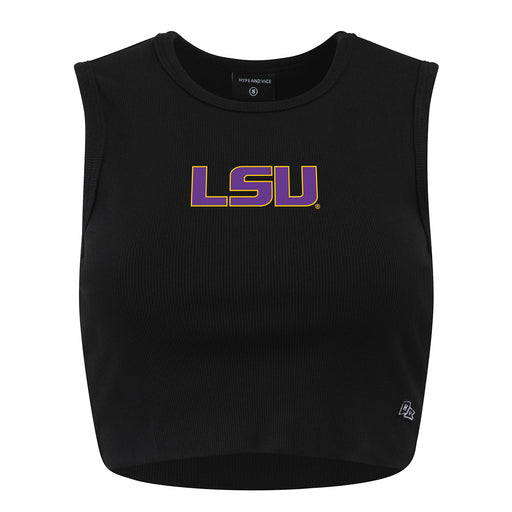 LSU Tigers Hype and Vice Primary Cut Off Ribbed Tank Top - Black