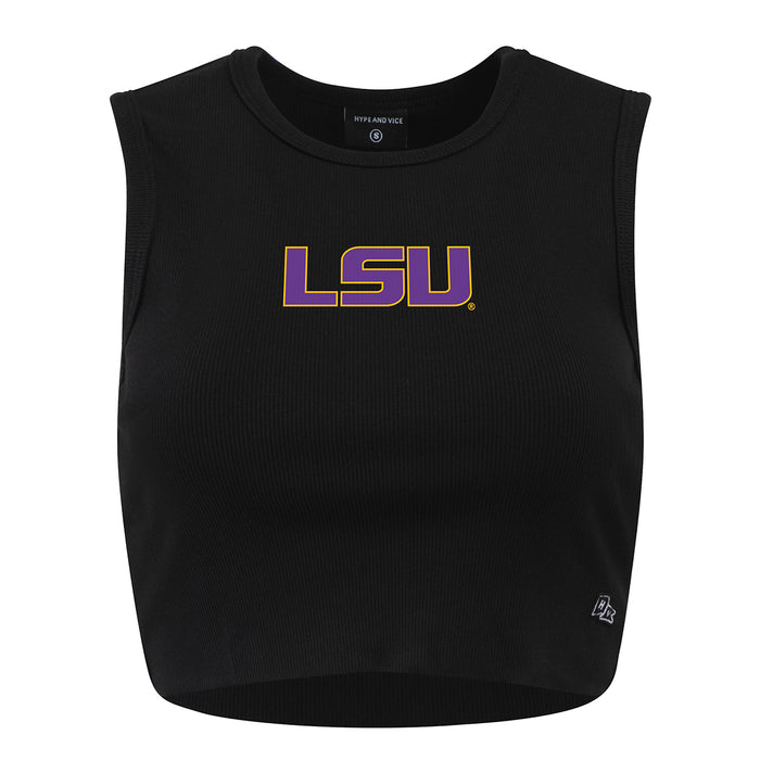 LSU Tigers Hype and Vice Primary Cut Off Ribbed Tank Top - Black