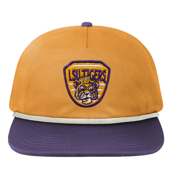 LSU Tigers Image One Beanie Mike Lines Felt Badge Five Panel Snapback Pigment Dyed Rope Hat - Mustard