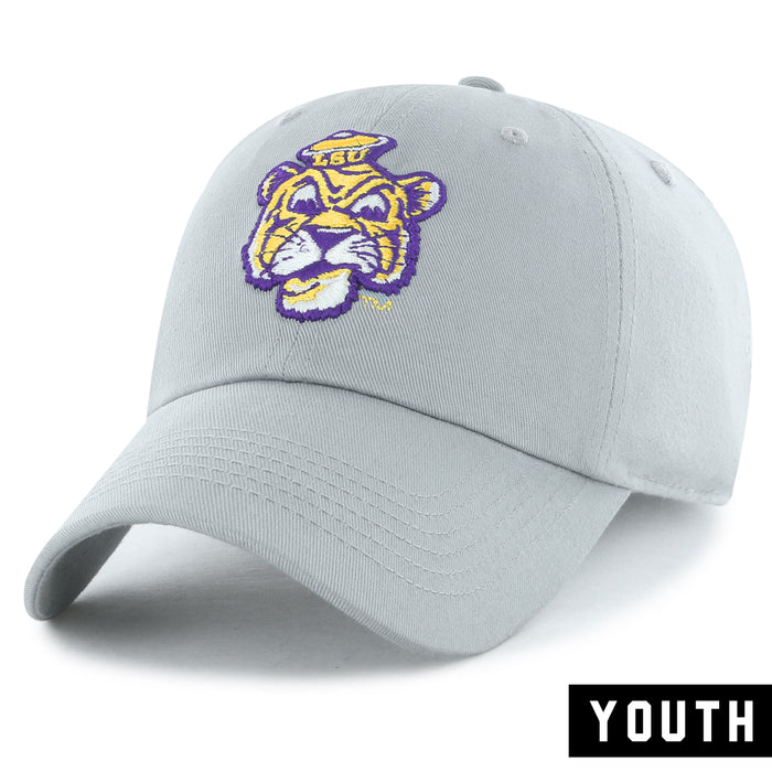 LSU Tigers Image One Beanie Mike Relaxed Crown Adjustable Youth Hat - Grey