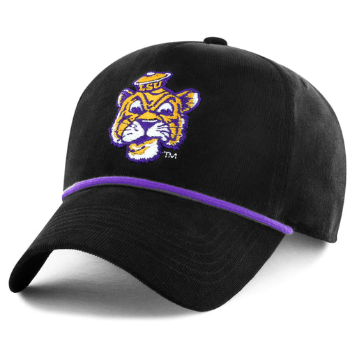 LSU Tigers Image One Beanie Thin Corduroy Five Panel Snapback Rope Hat - Black