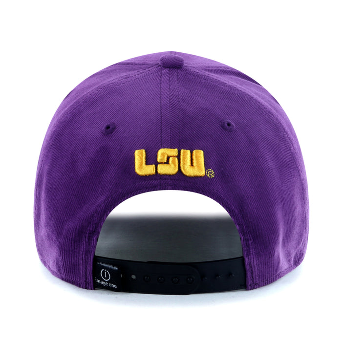 LSU Tigers Image One Beanie Thin Corduroy Five Panel Snapback Rope Hat - Purple