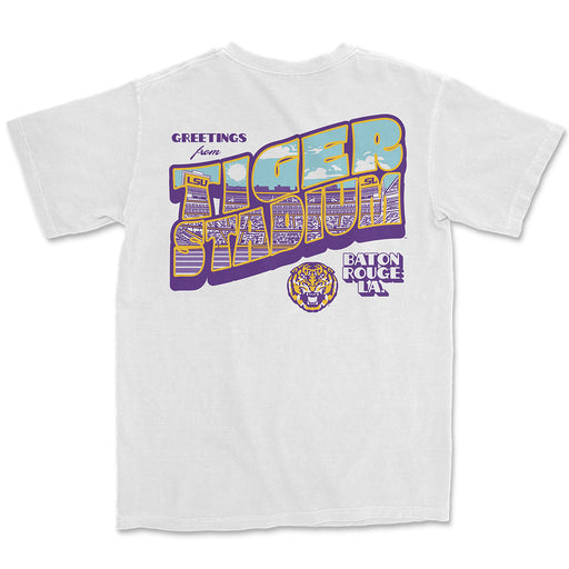 LSU Tigers Image One Football Postcard Garment Dyed T-Shirt - White