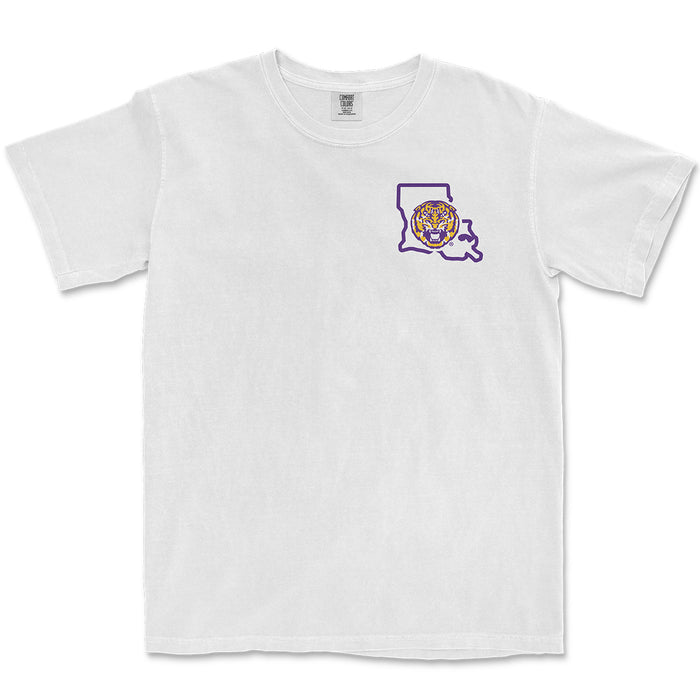 LSU Tigers Image One Football Postcard Garment Dyed T-Shirt - White