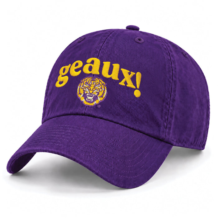 LSU Tigers Image One Geaux Tiger Head Mix Type Relaxed Crown Adjustable Hat - Purple