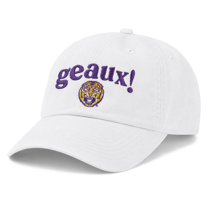 LSU Tigers Image One Geaux Mix Type Relaxed Crown Adjustable Hat - White