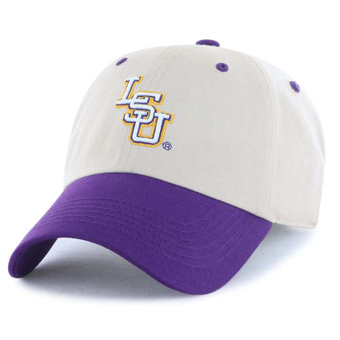 LSU Tigers Image One Interlock Relaxed Crown Adjustable 2-Tone Youth Hat - Khaki / Purple