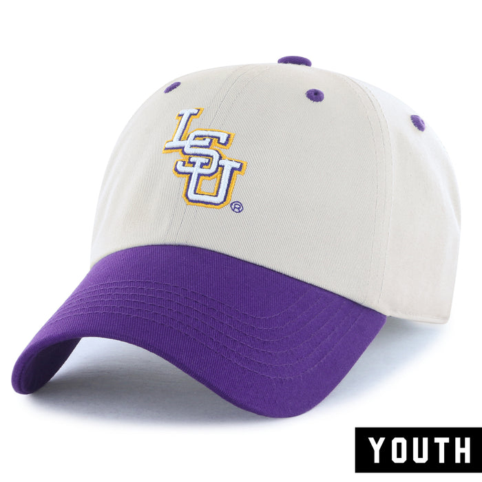 LSU Tigers Image One Interlock Relaxed Crown Adjustable 2-Tone Youth Hat - Khaki / Purple