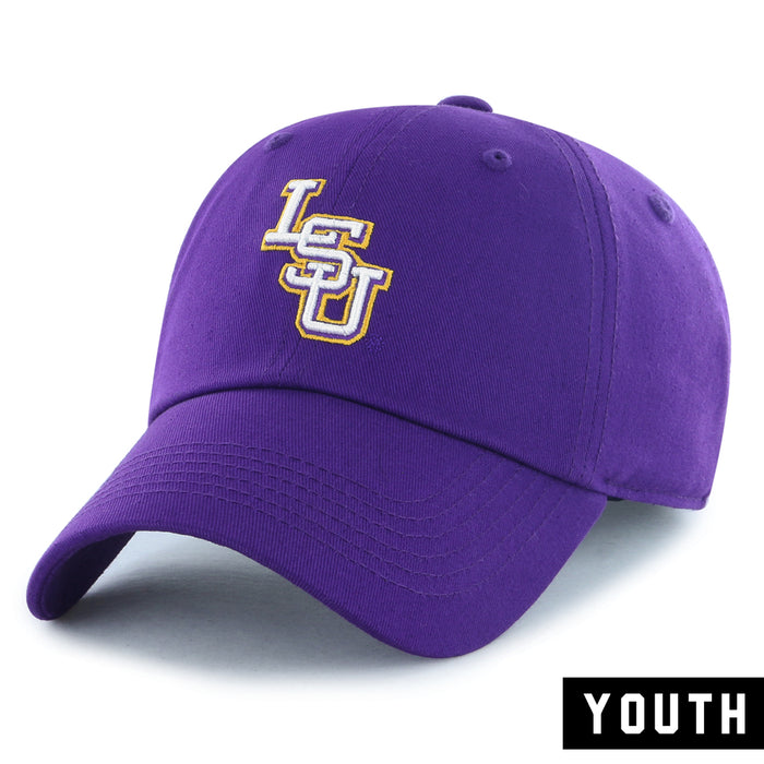 LSU Tigers Image One Interlock Relaxed Crown Adjustable Youth Hat - Purple
