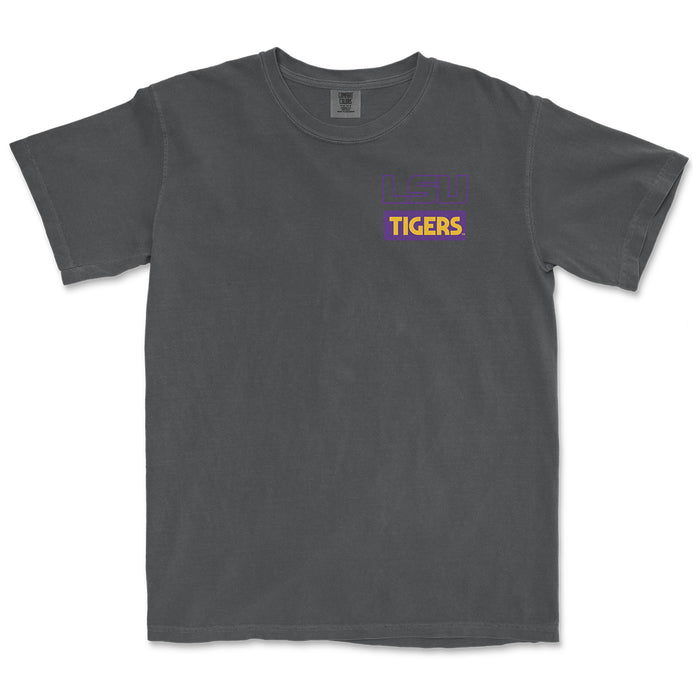 LSU Tigers Image One Nighttime On Campus Garment Dyed T-Shirt - Graphite
