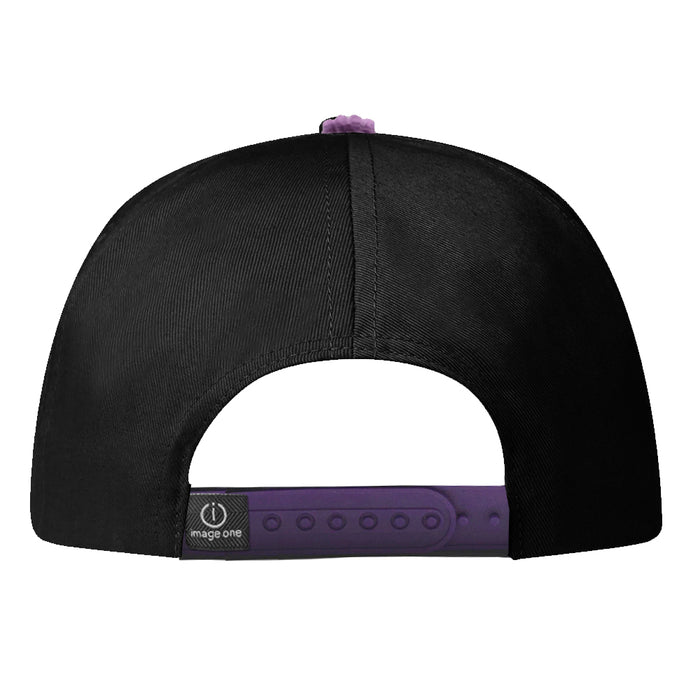 LSU Tigers Image One Round Vault Five Panel Snapback Twill Corduroy Hat - Black / Purple