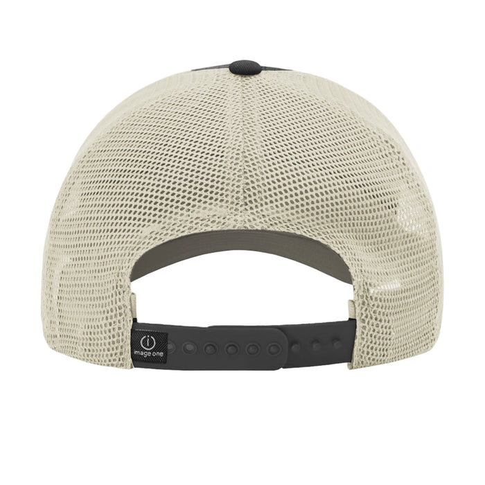 LSU Tigers Image One Slant Vault Relaxed Crown Mesh Trucker Hat - Charcoal