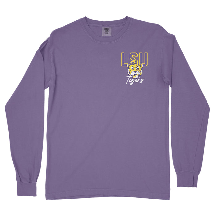 LSU Tigers Image One Through The Years Garment Dyed Long Sleeve - Grape