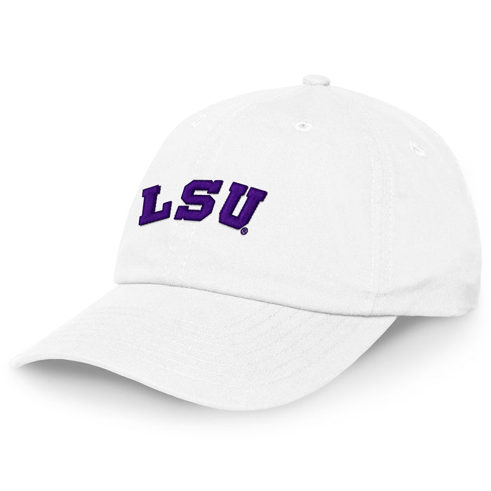 LSU Tigers Image One Vault Arch Relaxed Crown Adjustable Hat - White