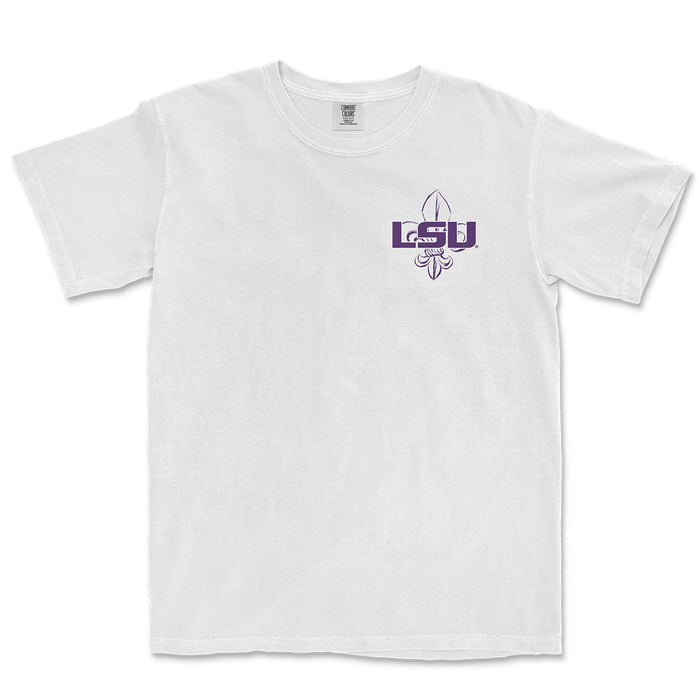 LSU Tigers JNJ Apparel Baton Rouge Collage Garment Dyed T-Shirt - White