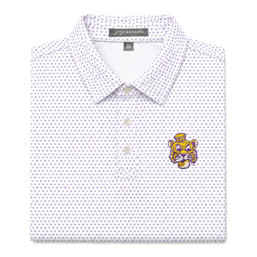 LSU Tigers JNJ Apparel Beanie Mike Mini Dot Performance Stretch Polo - Purple