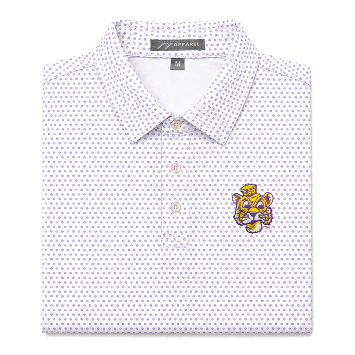 LSU Tigers JNJ Apparel Beanie Mike Mini Dot Performance Stretch Polo - Purple