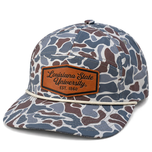 LSU Tigers JNJ Apparel Duck Camo Commander 6-Panel Leather Patch Rope Hat