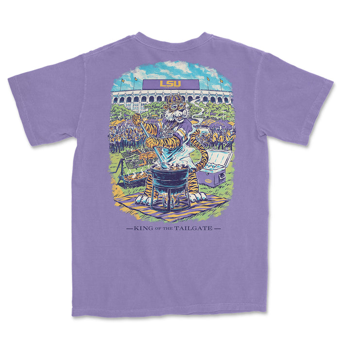 LSU Tigers JNJ Apparel King of Tailgate Garment Dyed T-Shirt - Violet