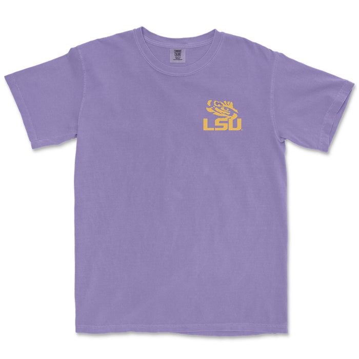 LSU Tigers JNJ Apparel King of Tailgate Garment Dyed T-Shirt - Violet